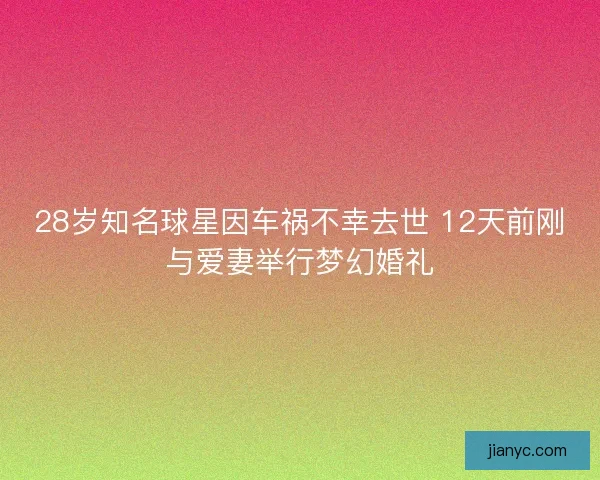 28岁知名球星因车祸不幸去世 12天前刚与爱妻举行梦幻婚礼